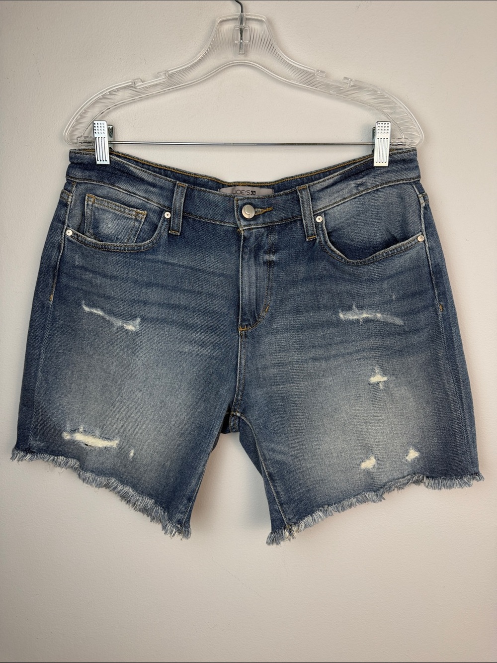 NEW Joe’s The 6” Cut Off Denim Short Mid Rise Distressing Size 31 Cotton Stretch